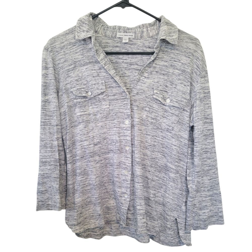 Standard James Perse Melange Heathered Gray Button Down Size 3 (Large)